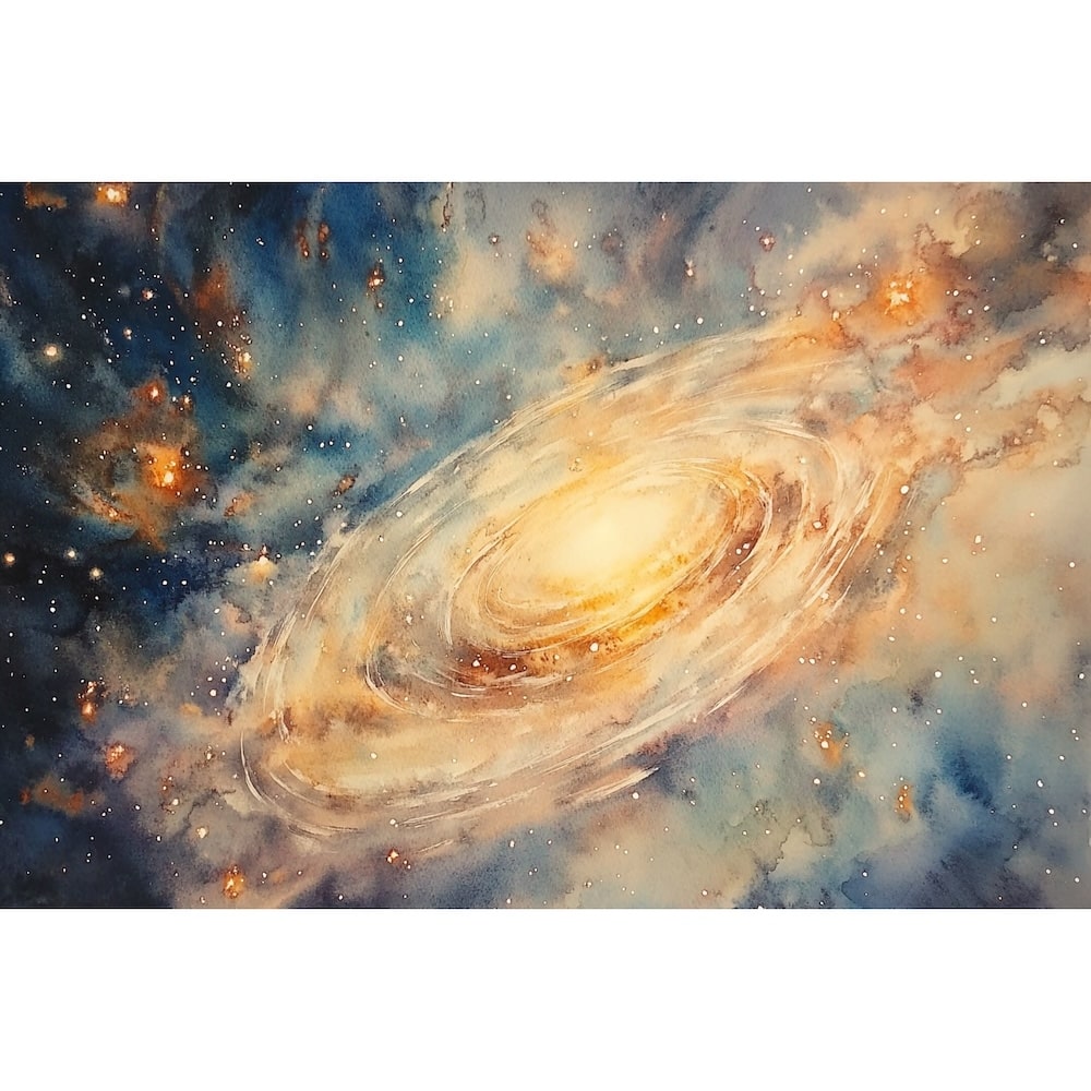 Peinture Galaxie Aquarelle, art mural décoration nature