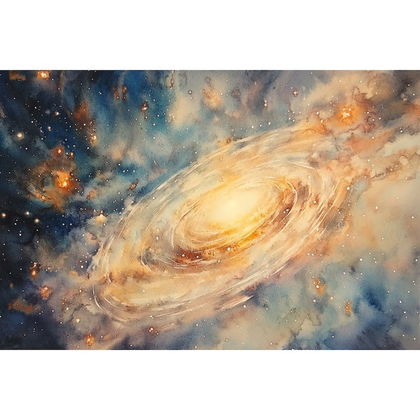 Peinture Galaxie Aquarelle, art mural décoration nature