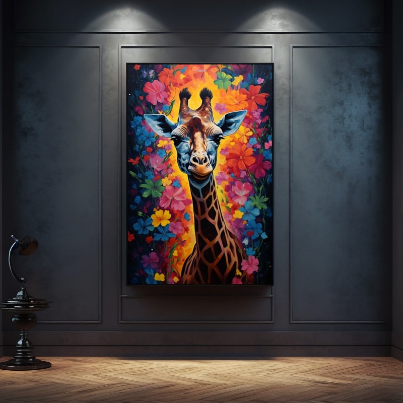 Peinture Girafe Colorée