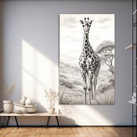 Peinture Girafe Dessin, art mural décoration nature