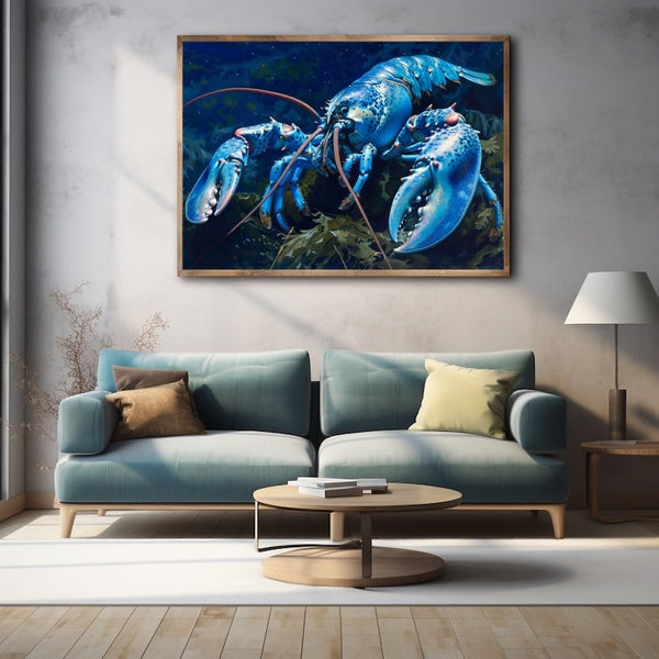 Tableau Déco Murale Moderne 50x70cm - Impression Sur Toile Homard Minimaliste Bord De Mer - Marque ARTTOR
