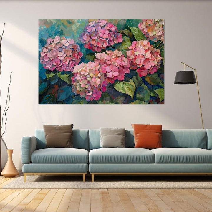 Peinture Hortensia Rose