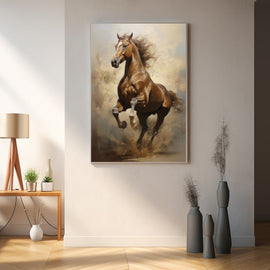 Peinture Huile Cheval, art mural décoration nature
