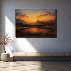 Peinture Paysage au Couchant à l'Huile, art mural décoration nature