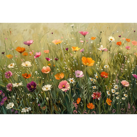 Peinture À l'Huile Fleurs Sauvages, art mural décoration nature