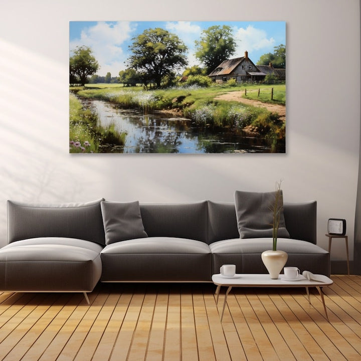Peinture Huile Paysage Campagne