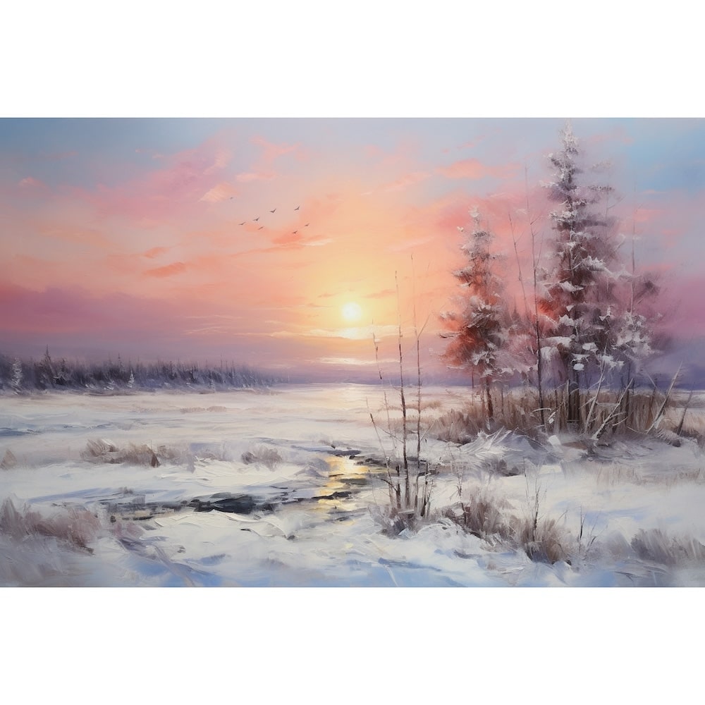 Peinture Huile Paysage de Neige