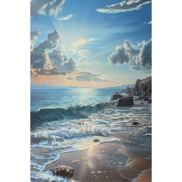 Peinture Huile Bord de Mer, art mural décoration nature