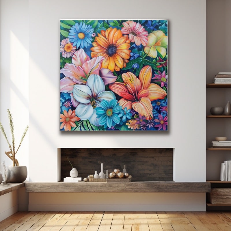 Peinture Huile Sur Toile Fleurs