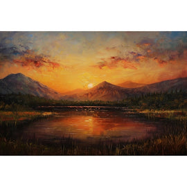 Peinture Paysage au Couchant à l'Huile, art mural décoration nature