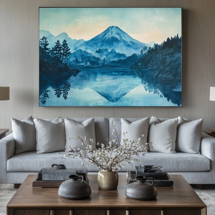 Peinture Japonaise Mont Fuji, art mural décoration nature