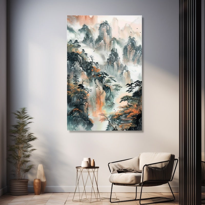 Peinture Japonaise Montagne