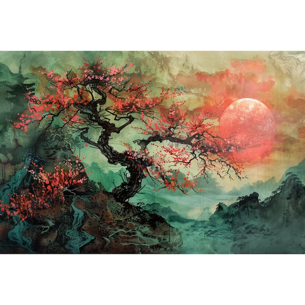 Peinture Arbre Japonaise