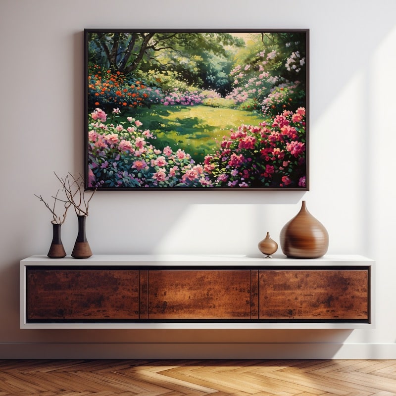 Peinture Jardin Fleuri