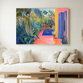 Peinture Jardin Majorelle, art mural décoration nature