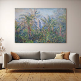 Peinture Monet Jardin aux Palmiers, art mural décoration nature