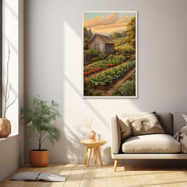 Peinture Jardin Potager, art mural décoration nature