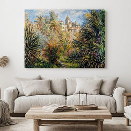 Peinture Monet Jardin de Villa, art mural décoration nature