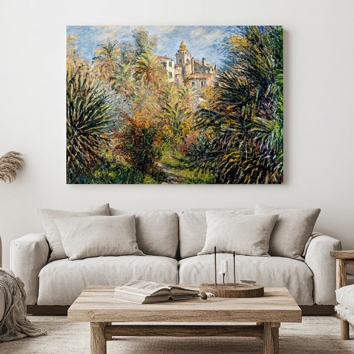 Peinture Monet Jardin de Villa, art mural décoration nature