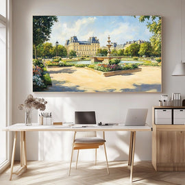 Peinture Jardin du Luxembourg, art mural décoration nature