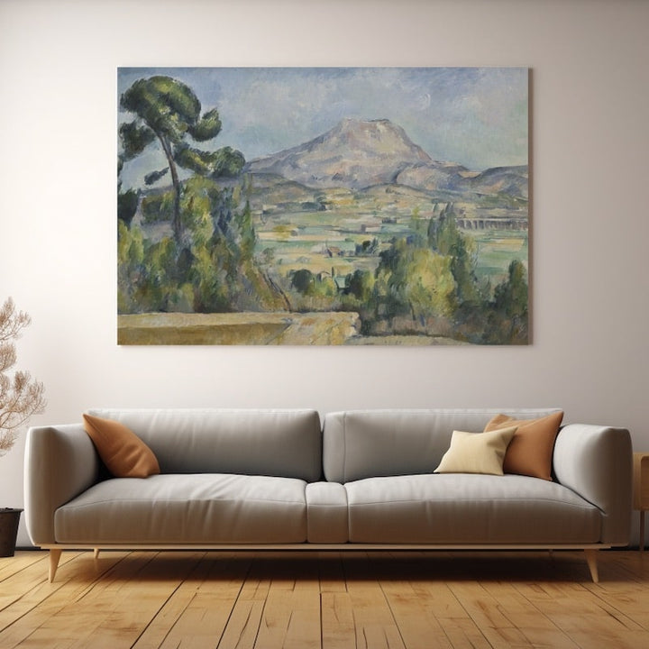 Peinture la Montagne Sainte Victoire, art mural décoration nature