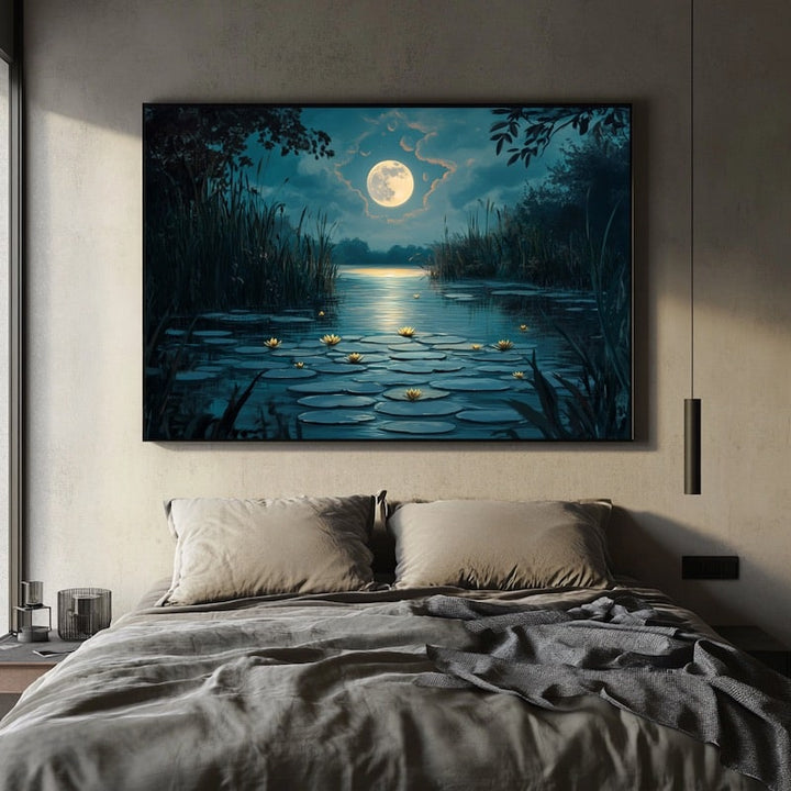 Peinture La Nuit, art mural décoration nature