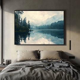 Peinture Lac, art mural décoration nature
