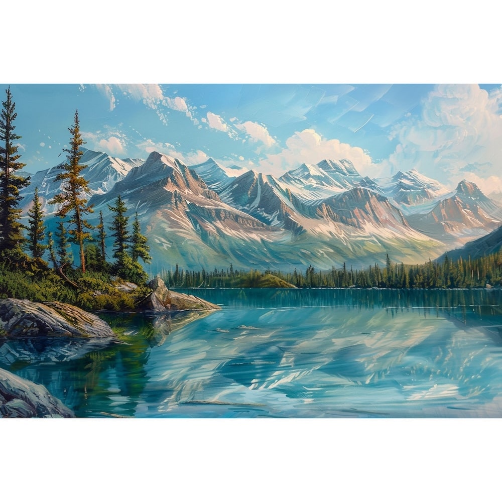 Peinture Lac Montagne
