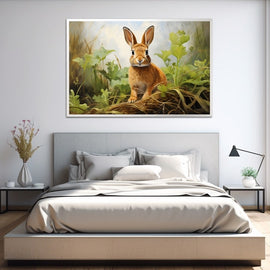 Peinture Lapin, art mural décoration nature