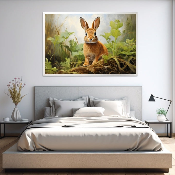 Peinture Lapin, art mural décoration nature