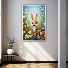 Peinture Lapin Maternelle, art mural décoration nature