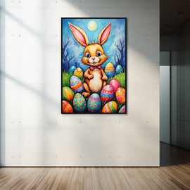 Peinture Lapin Pâques, art mural décoration nature