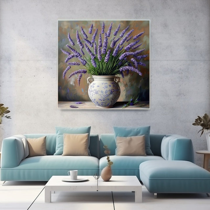 Peinture Bouquet de Lavande, art mural décoration nature