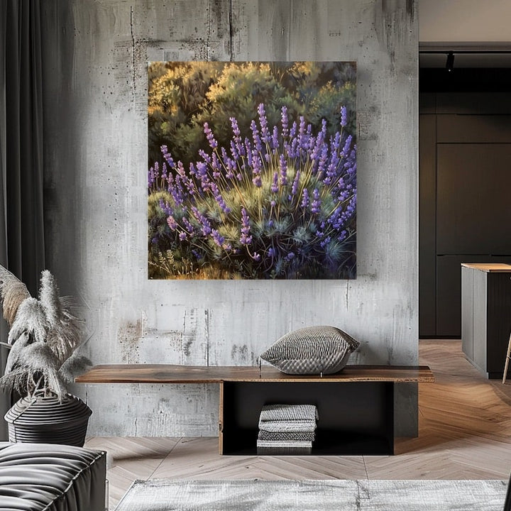 Peinture Lavande Sauvage, art mural décoration nature