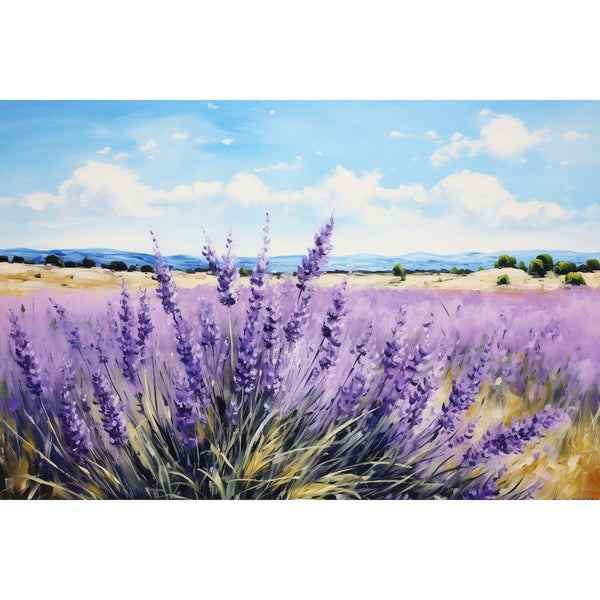 Tableau Peinture Lavande, art mural décoration nature
