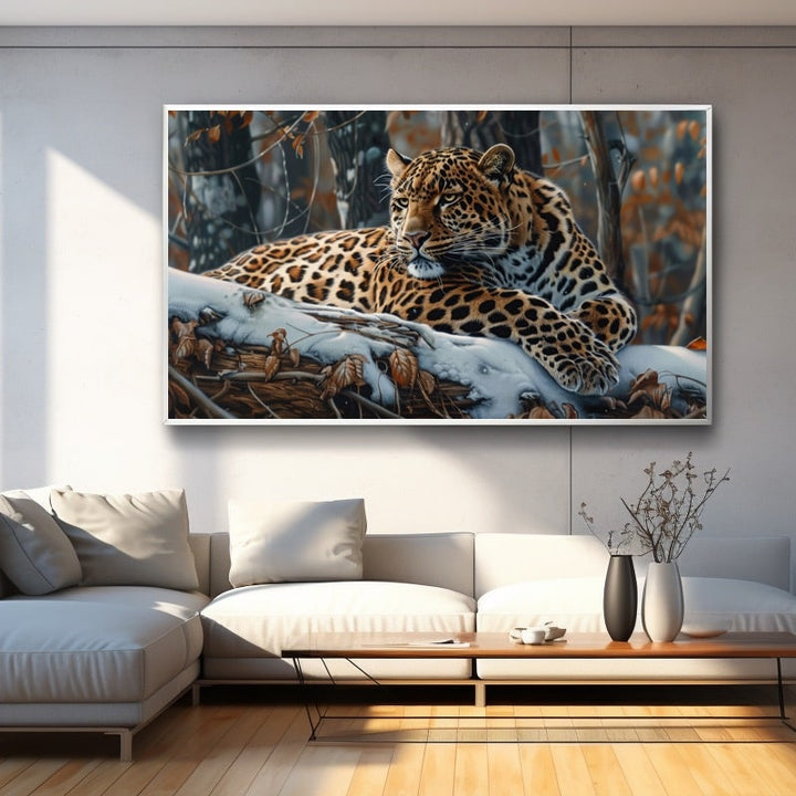 Peinture Léopard, art mural décoration nature