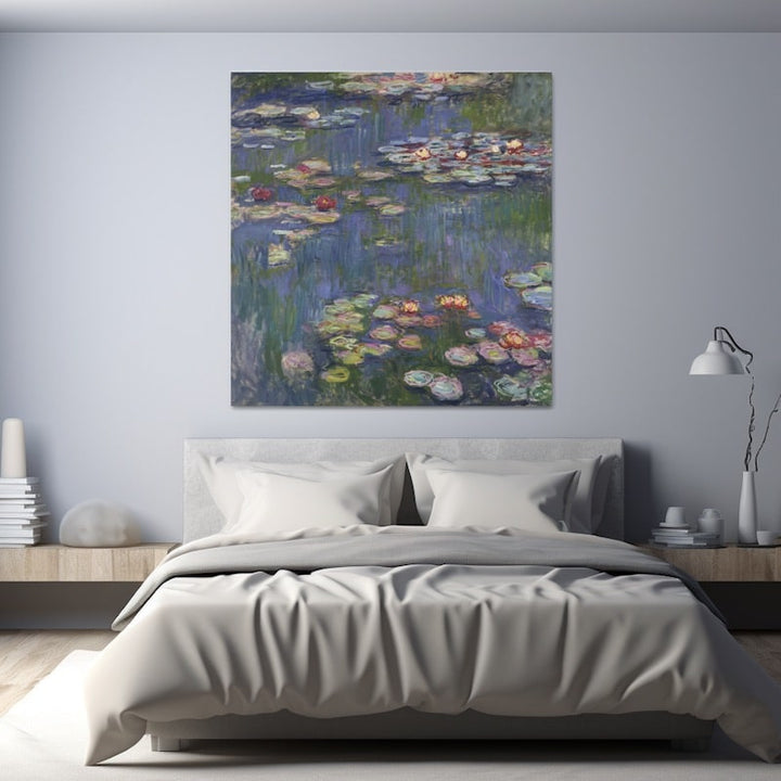 Peinture les Nénuphars, art mural décoration nature
