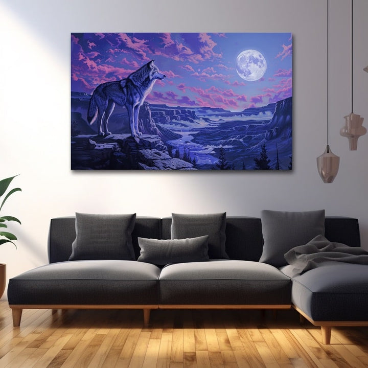 Peinture Loup Moderne, art mural décoration nature