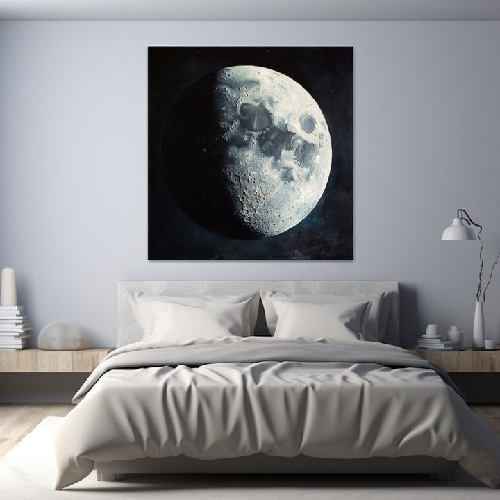 Peinture Lune, art mural décoration nature