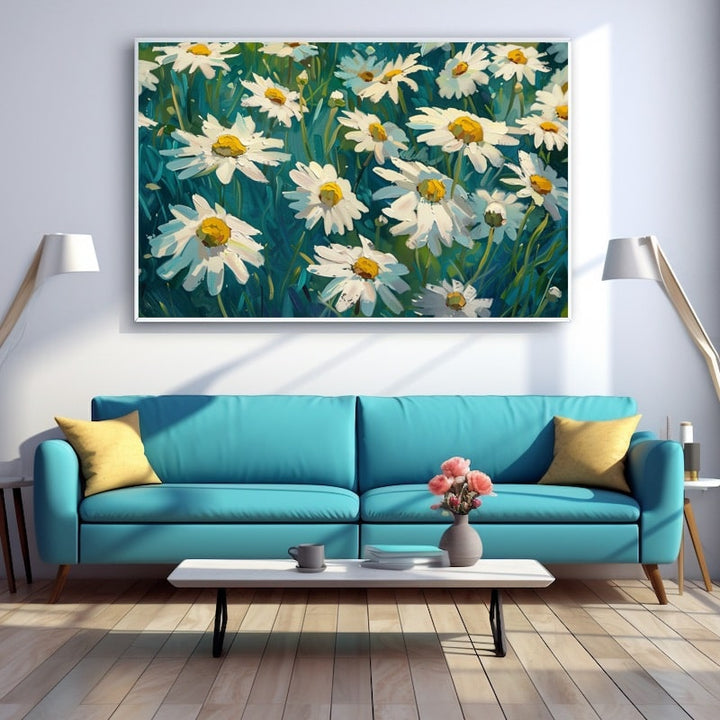 Peinture Marguerites Blanches
