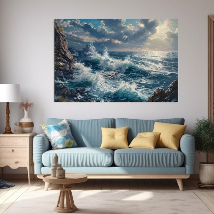 Peinture Marine Paysage, art mural décoration nature