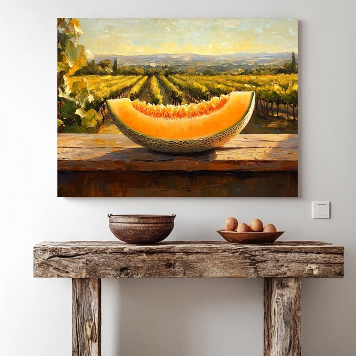Peinture Melon, art mural décoration nature