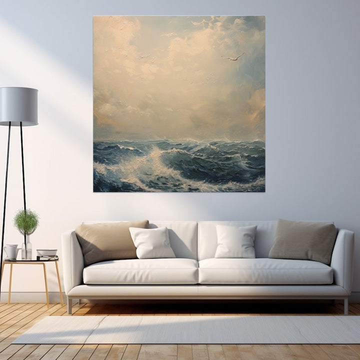 Peinture Reflets Marins, art mural décoration nature