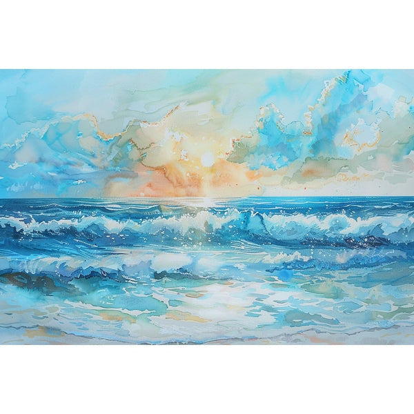 Peinture Aquarelle Mer, art mural décoration nature