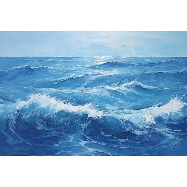 Peinture Mer Vibrante au Couteau, art mural décoration nature