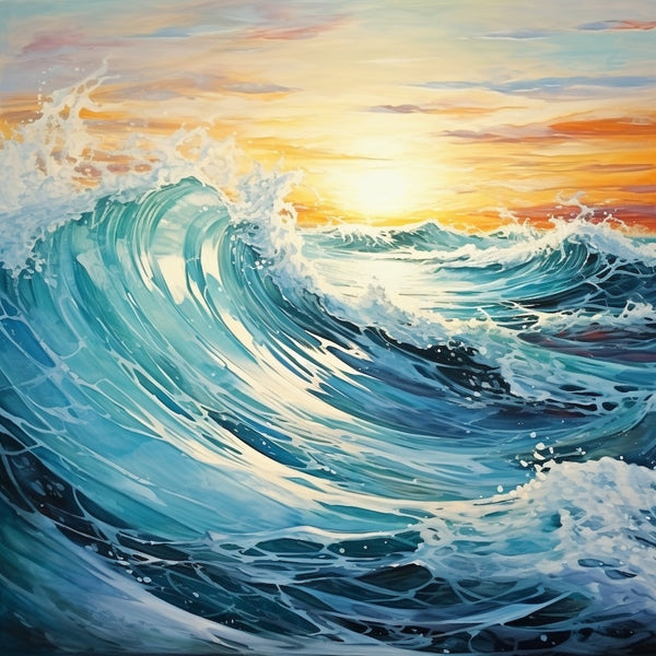 Tableau Peinture Mer Moderne, art mural décoration nature
