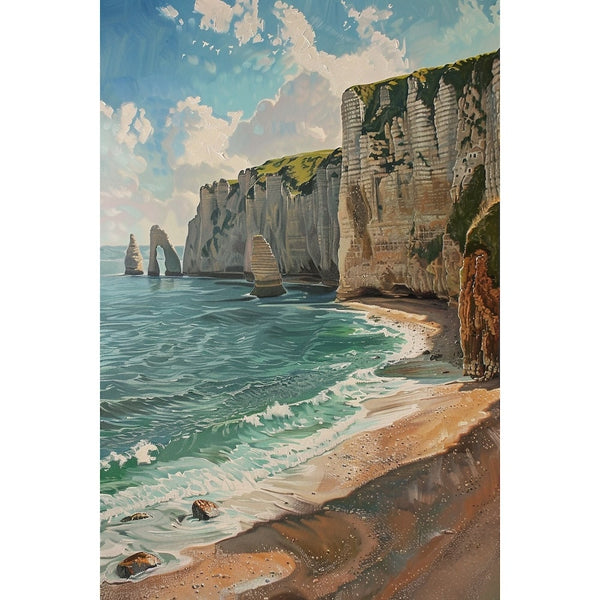 Peinture Bord de Mer Normandie, art mural décoration nature