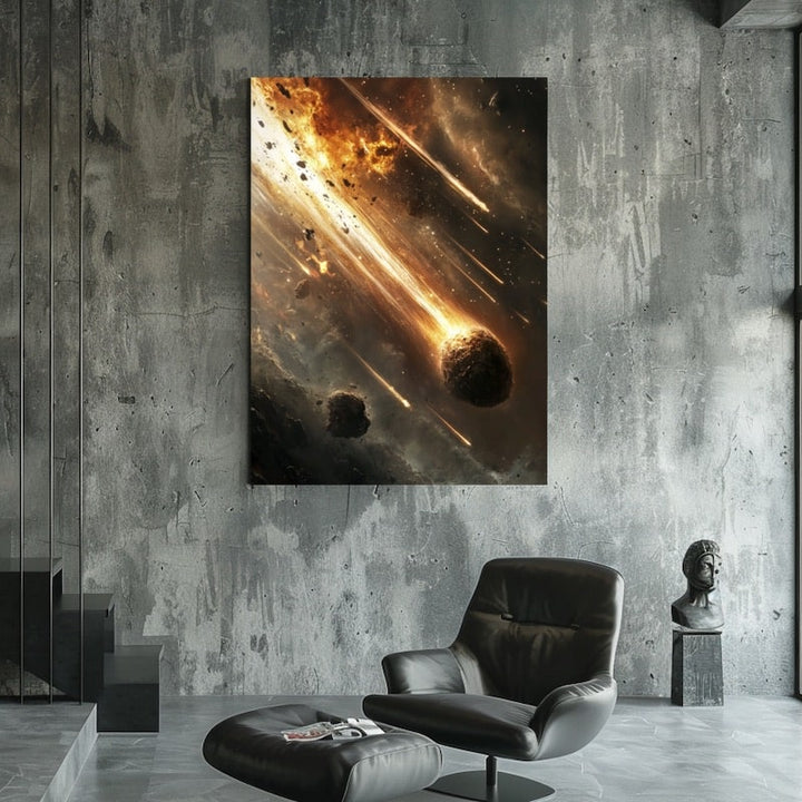 Peinture Météorite, art mural décoration nature