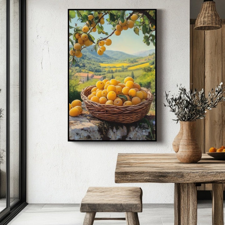 Peinture Mirabelle, art mural décoration nature