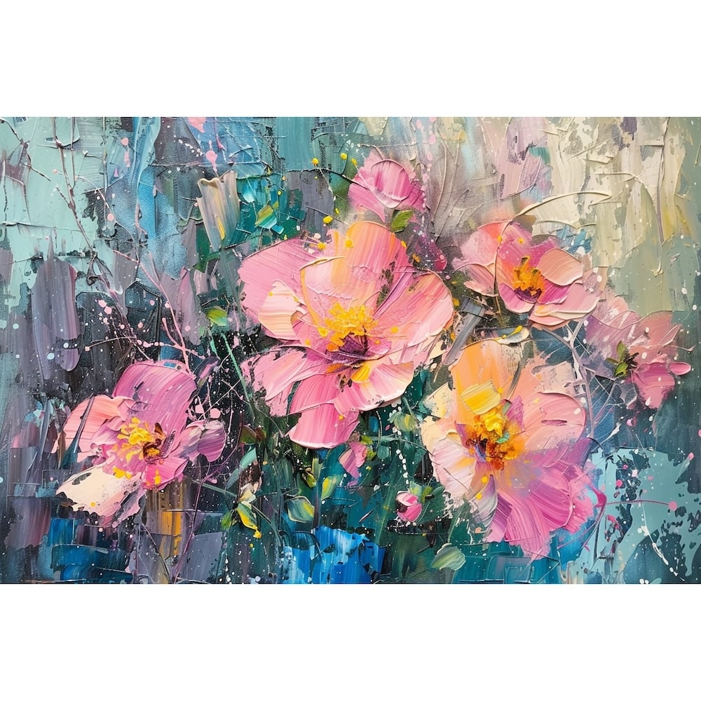 Peinture Moderne Abstraite de Fleurs